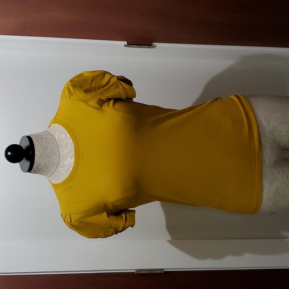 NWT J Crew jersey tee with twist detail, goldenrod color